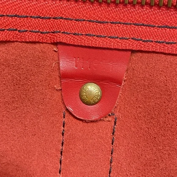 Authentic Louis Vuitton Castilian Red Epi keepall 45 travel unisex duffle bag - Picture 12 of 16